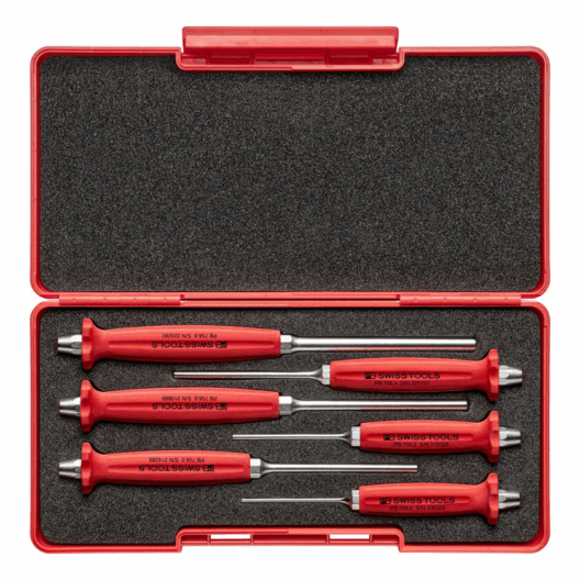 PB Swiss 758.SET 6 Piece Pin Punch Set With Handle 2-8mm