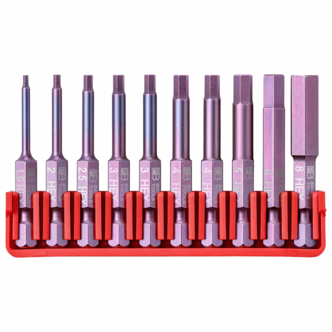 PB Swiss E6.713 PrecisionBits E 6.3 Hexagon Screwdriver BitBlock Set