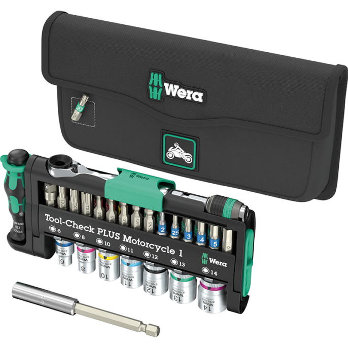 Wera Tool-Check PLUS Motorcycle 1, 40 Piece 1/4" Socket & Bit Set