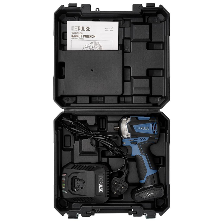 Draper DXPULSE 12V 3/8" Sq. Drive Brushless Impact Wrench Kit - DX12VIMPWRE - Image 2