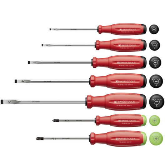 PB Swiss 38253 SwissGrip Evo Screwdriver Set - Slotted & Pozi