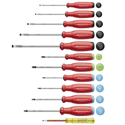 PB Swiss 38472 SwissGrip Evo Screwdriver Set - Slotted, Pozi & Torx