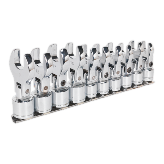 Siegen by Sealey S01043 10 Piece 3/8" Drive Flexi Crow Foot Spanner Set 10-19mm