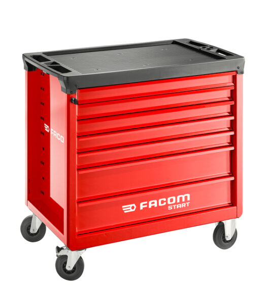 Facom START.7M4A 7 Drawer 4 Module Wide Mobile Roller Cabinet - Red