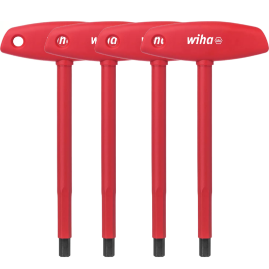 Wiha 334N VDE Insulated 4 Piece T-Handle Hex Key Electric Set 4-8mm