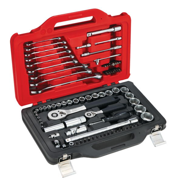 Facom "START" RSL.151-EPW82PB 82pce. 1/4" & 1/2" Drive 6 Point Socket & Spanner Set 4-32mm - Image 3