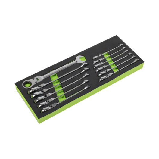 Siegen by Sealey S0635 12 Piece Flexi Head Ratchet Spanner Set 8-19mm