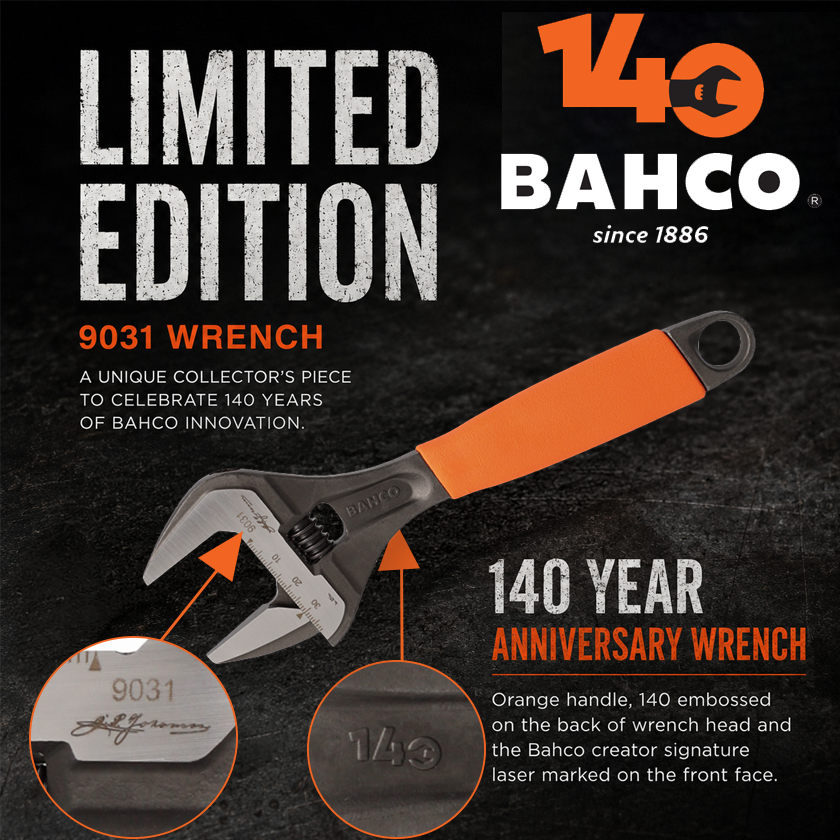 Bahco Limited Edition 140 Year Wrench