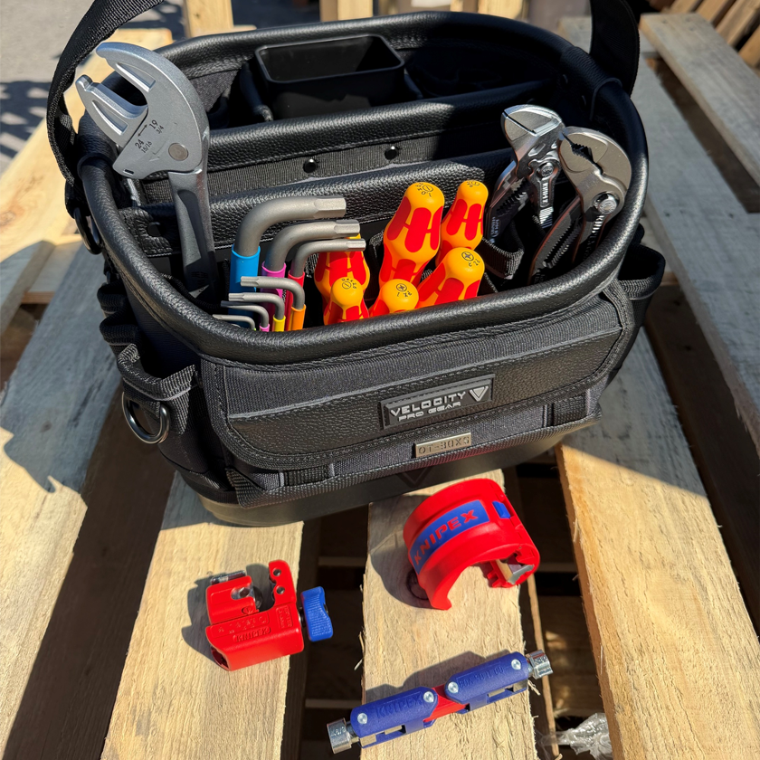 Wera & Knipex Plumbers Starter Tool Kit Set in Velocity Rogue 30XS Open Tote Tool Bag - Image 3
