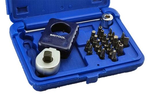 Britool Hallmark MBSET30 3/8" Drive Restricted Access Palm Ratchet & Screwdriver Bit Set