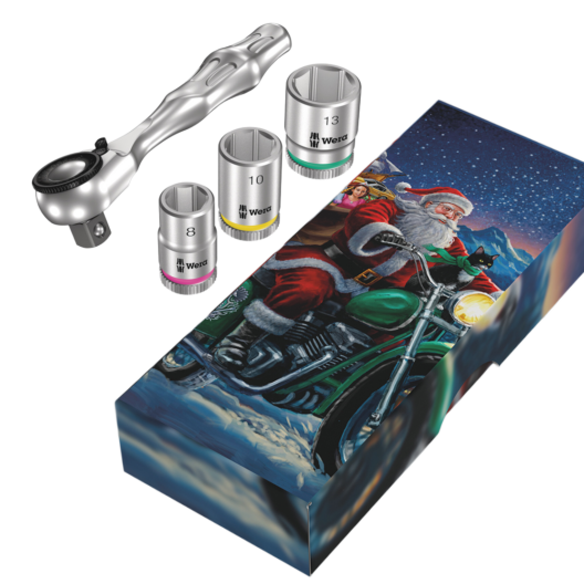 Wera Zyklop Mini 3 Christmas - 4 Piece 1/4" Drive Socket Set