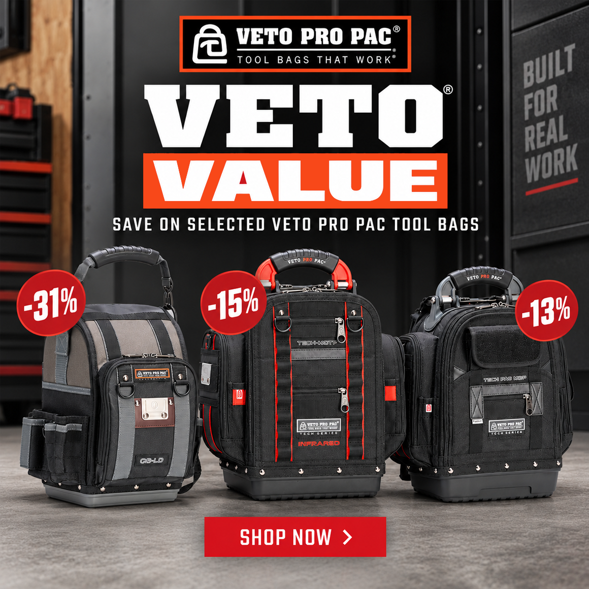 Save Big on Veto Pro Pac Tool Bags