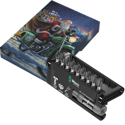 Wera  Bit-Check 10 PZ Impaktor 1 Christmas 2026 - Impact Pozi Screwdriver Bit Set