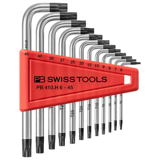 PB Swiss PB 410.H 6-45 12 Piece Torx Key Set T6-T45